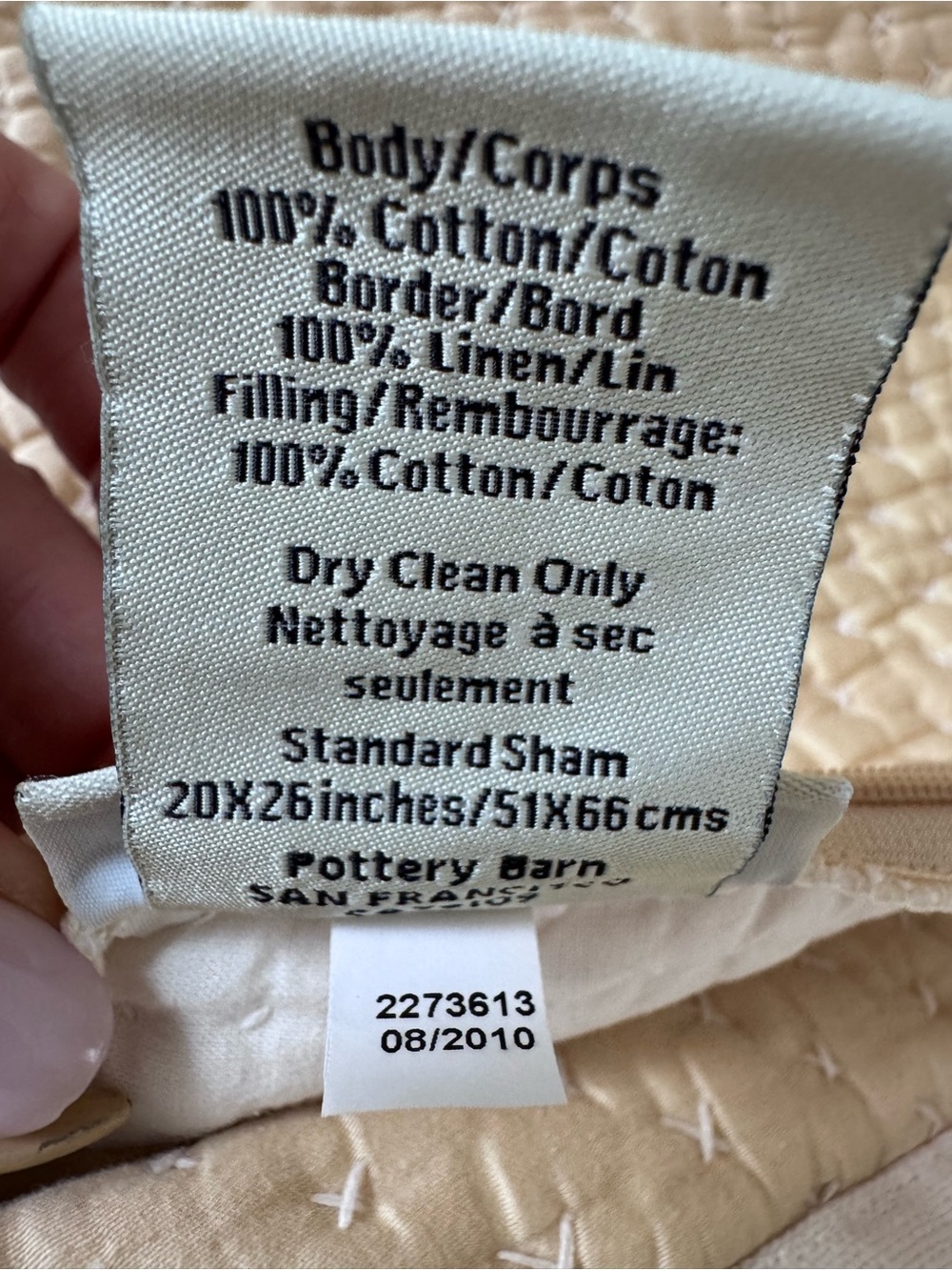 Pottery Barn cotton linen sham SET (2) - Picture 5 of 6